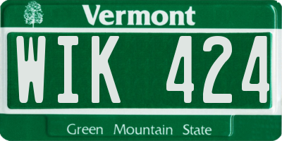 VT license plate WIK424