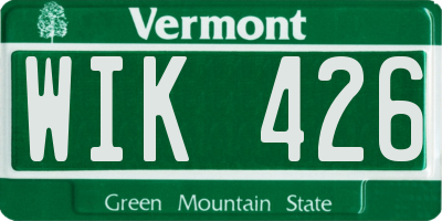 VT license plate WIK426
