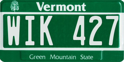 VT license plate WIK427