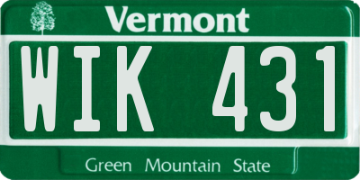 VT license plate WIK431