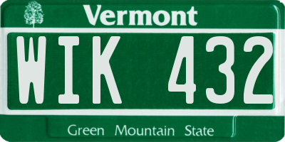 VT license plate WIK432