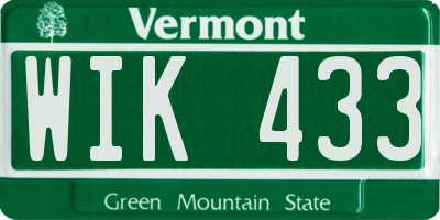 VT license plate WIK433