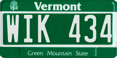 VT license plate WIK434
