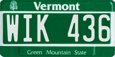 VT license plate WIK436