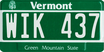 VT license plate WIK437