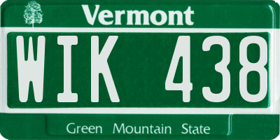 VT license plate WIK438