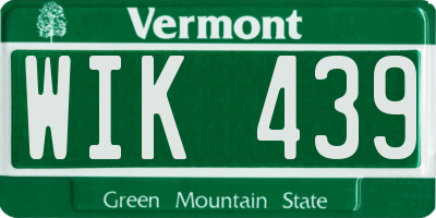 VT license plate WIK439