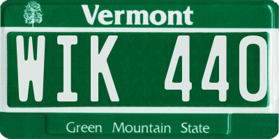 VT license plate WIK440