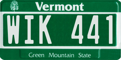 VT license plate WIK441