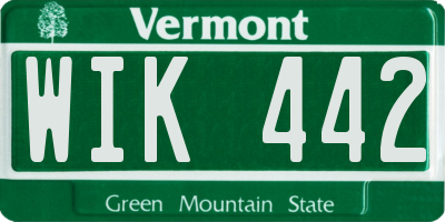 VT license plate WIK442