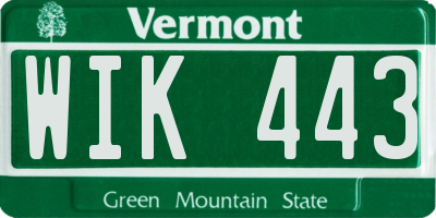VT license plate WIK443
