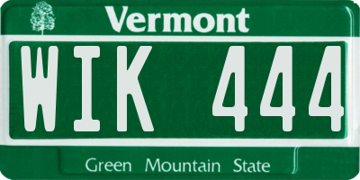 VT license plate WIK444