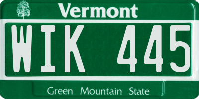 VT license plate WIK445