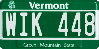 VT license plate WIK448