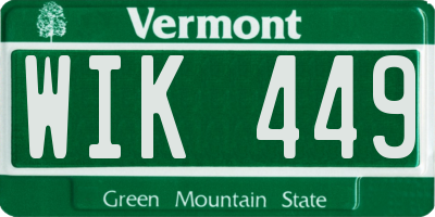 VT license plate WIK449