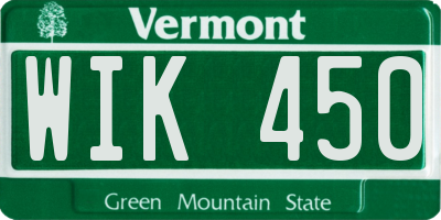 VT license plate WIK450