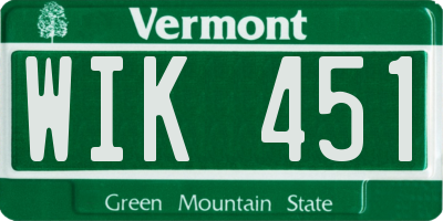 VT license plate WIK451