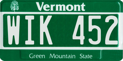 VT license plate WIK452
