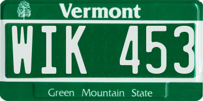 VT license plate WIK453