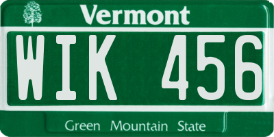 VT license plate WIK456
