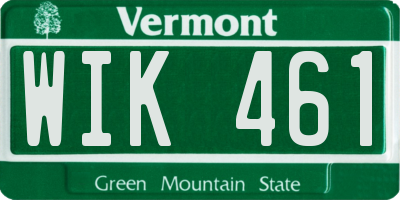 VT license plate WIK461