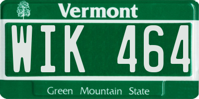 VT license plate WIK464