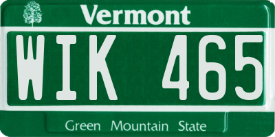 VT license plate WIK465