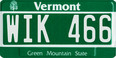 VT license plate WIK466