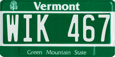 VT license plate WIK467