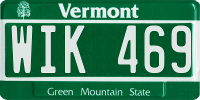 VT license plate WIK469