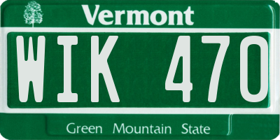VT license plate WIK470
