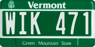 VT license plate WIK471