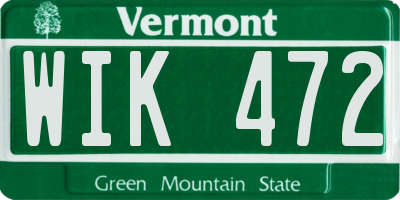 VT license plate WIK472