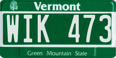 VT license plate WIK473