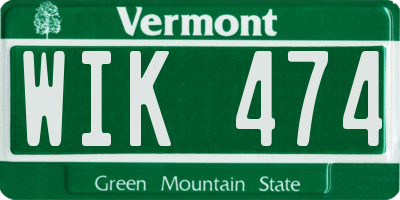VT license plate WIK474