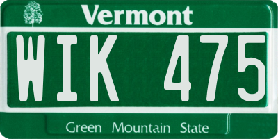 VT license plate WIK475