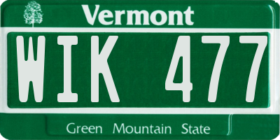 VT license plate WIK477
