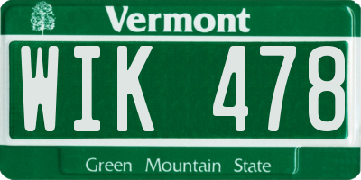 VT license plate WIK478