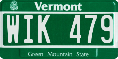 VT license plate WIK479