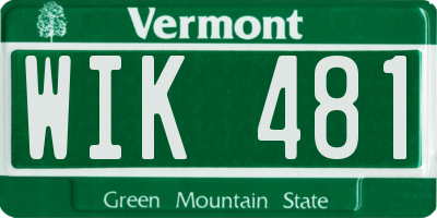 VT license plate WIK481
