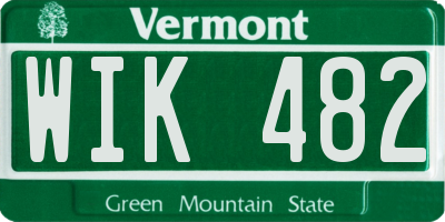 VT license plate WIK482