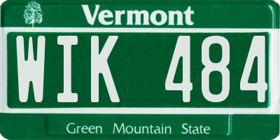 VT license plate WIK484
