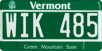 VT license plate WIK485