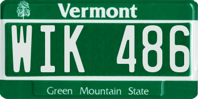 VT license plate WIK486