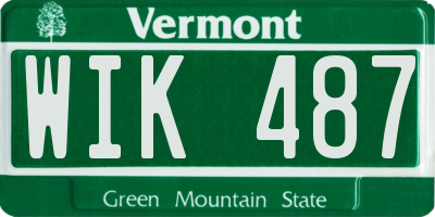 VT license plate WIK487