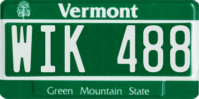 VT license plate WIK488