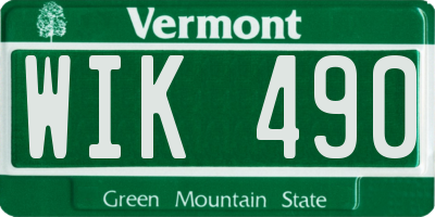 VT license plate WIK490
