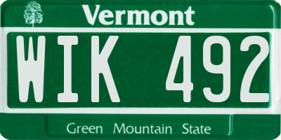 VT license plate WIK492