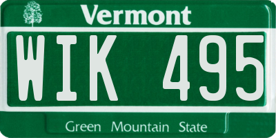VT license plate WIK495
