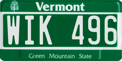 VT license plate WIK496